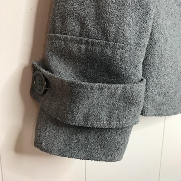 JACK by BB Dakota Gray Hooded Pea Coat Size Large - Picture 2 of 6